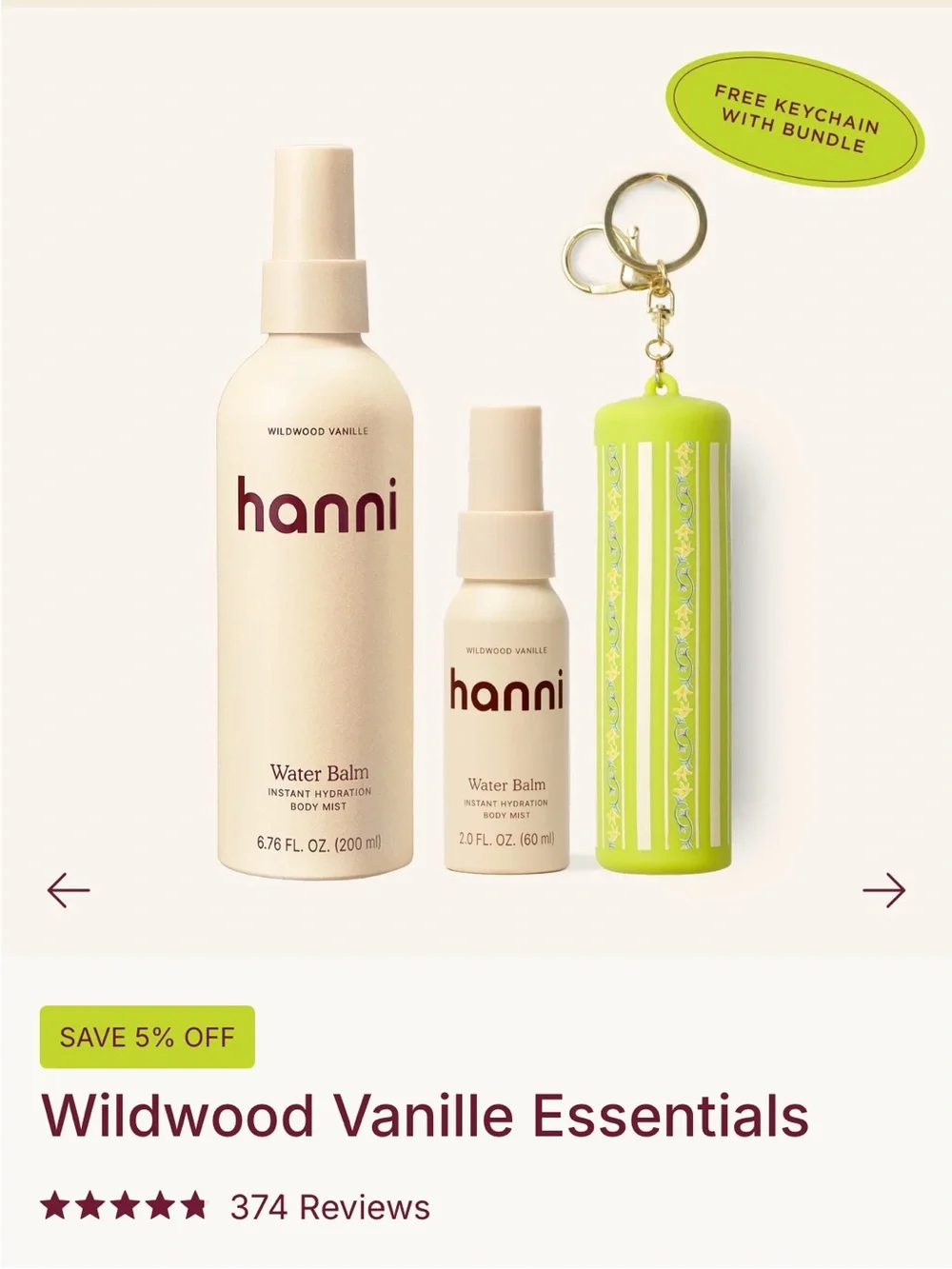 hanni Wildwood Vanille essentials Water Balm Set